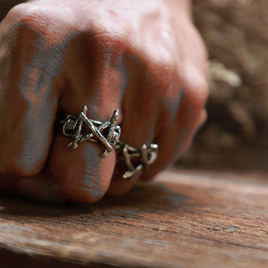 INGUZ Rune barbed wire Ring men sterling silver 925 Viking mammen norse pagan