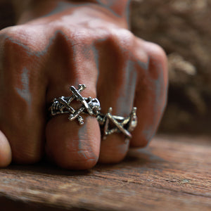 INGUZ Rune barbed wire Ring unisex sterling silver 925 Viking mammen norse pagan