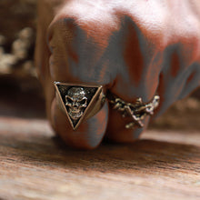 illuminati skull ring men sterling silver punk freemason masonic gothic biker