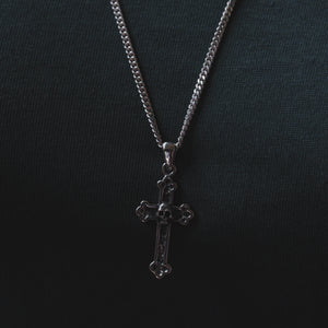 skull Cross pendant necklace for men made of sterling silver 925 Crucifix