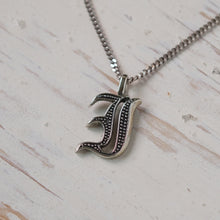 alphabet i pendant necklace for men made of sterling silver 925 biker style