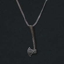 viking axe ax Pendant Necklace for unisex made of sterling silver 925 biker jewelry