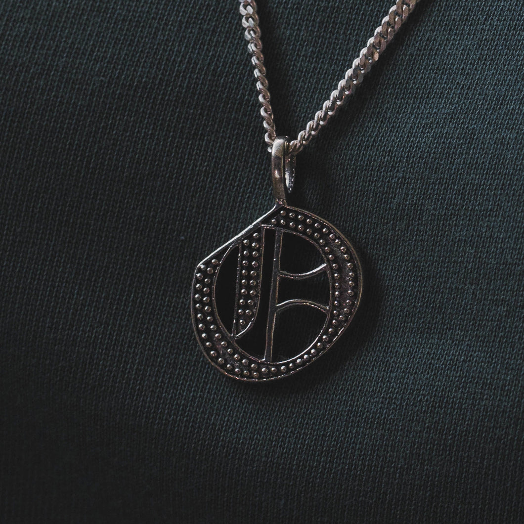 alphabet O pendant necklace for men made of sterling silver 925 gothic style
