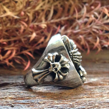 gothic Jesus ring made of sterling silver 925 for men biker style