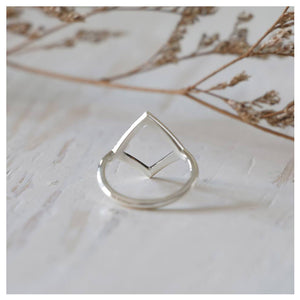 card square Geometry Minimal ring sterling silver 925 handmade lady minimal thin Girl