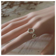 Double Circle loop Geometry Minimal ring handmade lady women Girl silver custom