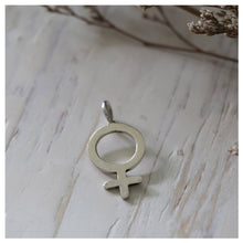 Female Symbol Pendant Necklace sterling silver venus feminist girl power jewelry