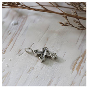 Vintage Cross Christ Jesus Pendant Necklace sterling silver 925 handmade tiny pray gift her