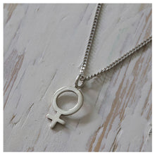 Female Symbol Pendant Necklace sterling silver venus feminist girl power jewelry
