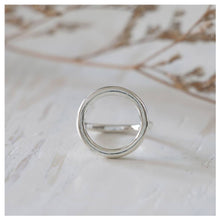big circle loop ring Sterling Silver 925 Geometry Minimal handmade lady women Girl
