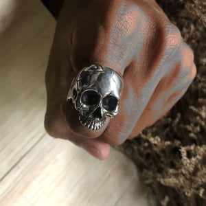 Memento Mori skull ring sterling silver 925 Jewelry heavy metal gothic biker handmade Pirate rocker