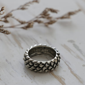 Dragon scales snake ring sterling silver gothic jewelry celtic ouroboros khaleesi wrap