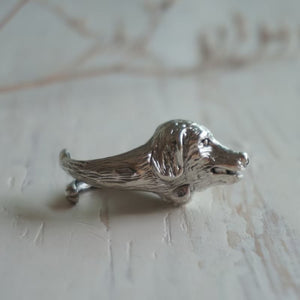 dog Labrador Retriever Silver ring bearer lover animal jewelry gift for him boho