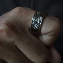 wolf fox odin viking sterling silver ring 925 animal jewelry Vintage Biker punk